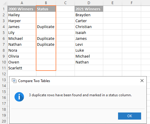 compare two lists for matches excel 2016 mac