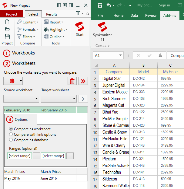 compare excel worksheets for differences 2010