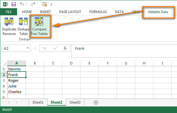 compare two columns in excel using match