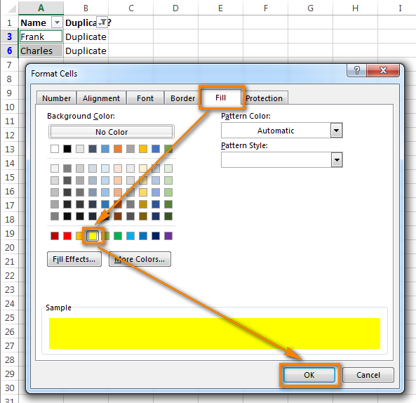 The Format Cells dialog box