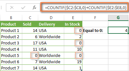 A COUNTIF formula to count numbers in a non-contiguous range.