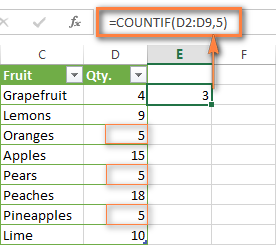 Excel COUNTIF formula for numbers