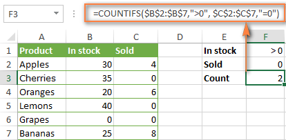 excel criteria multiple countifs countif formula count example logic use based cells counting examples same