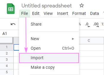 Import your Excel file to Google Spreadsheets