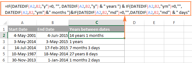 Excel DATEDIF Calculating Date Difference In Days Weeks Months Or Years