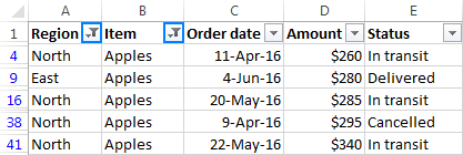 Lọc nhiều cột trong Excel