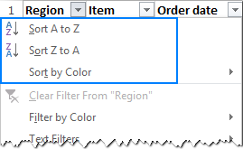 Excel sắp xếp