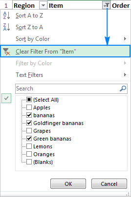 Excel Filter How to add use and remove