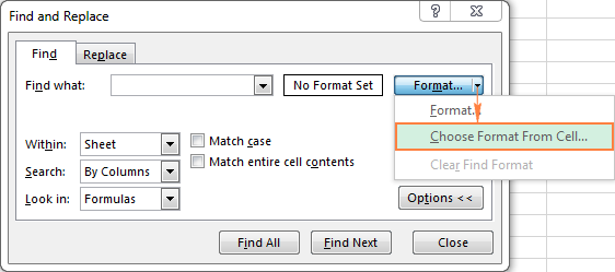 how do you replace formatting in excel for mac?