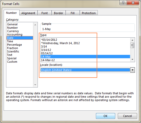 Date formatting options