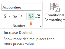 Displaying more or fewer decimal places