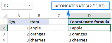 Using a CONCATENATE formula in Excel