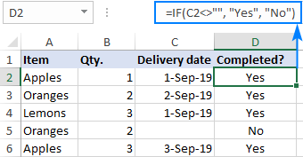 Using an IF formula in Excel