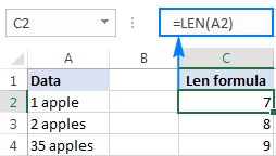 Using a LEN formula in Excel