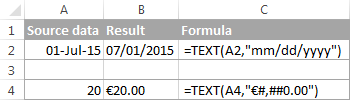 Excel Text function