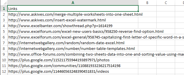 URLs from a snippet of ablebits.com's backlinks report