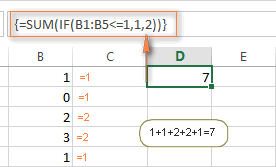 Using Excel IF in array formulas