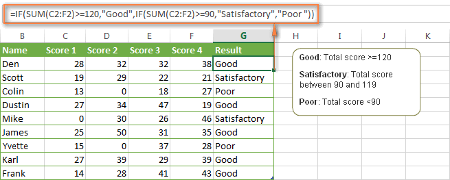 How to write or function in excel