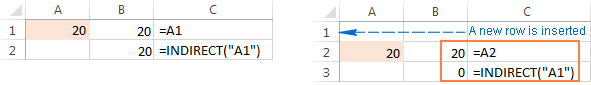 Using Excel INDIRECT function to lock a cell reference