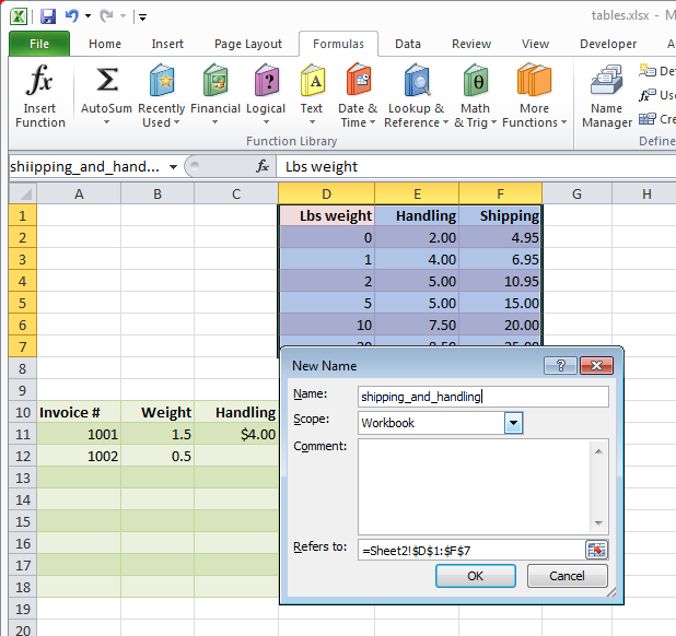 You can name your table of data to write and copy the vlookup formula