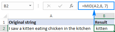 Excel MID function – extract text from the middle of a string