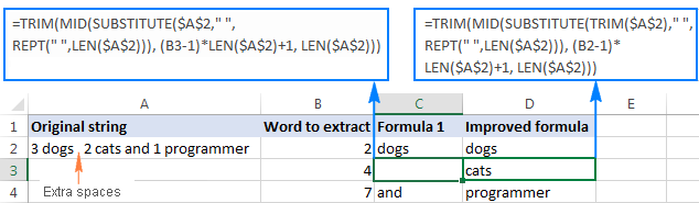 An improved Mid formula to extract Nth word from text string