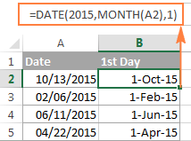 Excel Month Function Month Name From Date Last Day Of Month Etc