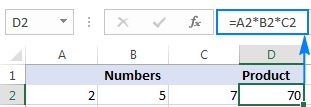 Multiplying cells in Excel