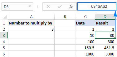 A formula to multiply a column by a number
