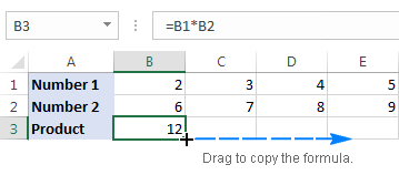 Multiplying rows in Excel