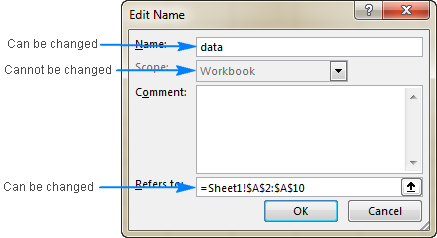 Editing a named range in Excel