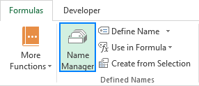 Get to the Name Manager in Excel