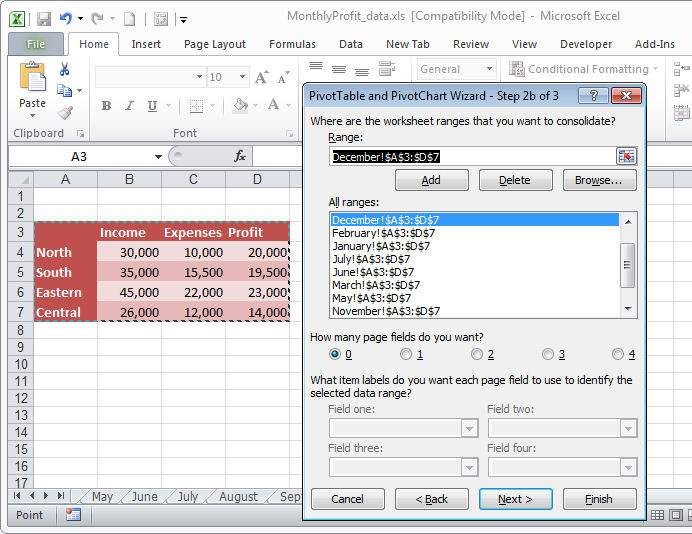 how to create pivot table in mac numbers