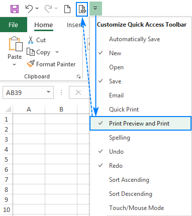 how to print lines excel 2016