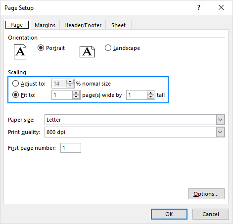 Scale a worksheet - Microsoft Support