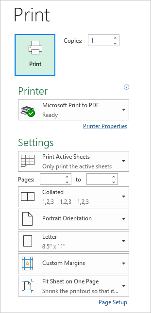 select print area on microsoft excel for mac