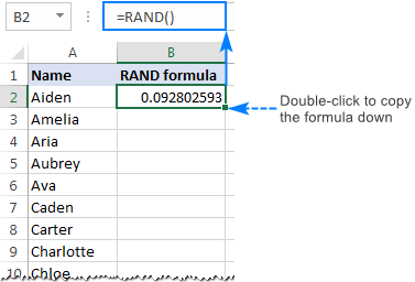 excel random assignment list