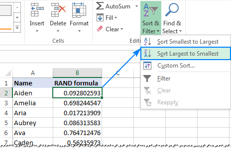 How to randomize a list in Excel sort randomly cells rows and