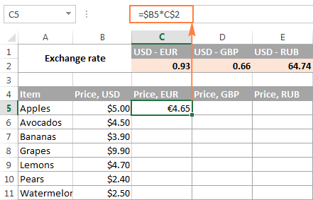 lock a cell reference in excel for mac