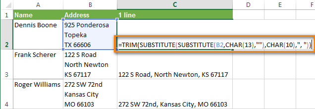 replace hard return in excel for mac