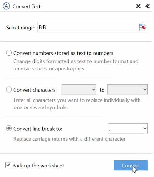 excel replace carriage return with space