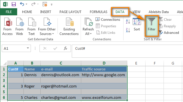  Add AutoFilter to the Excel table