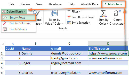 easy way to delete blank rows in excel for mac