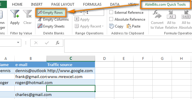 Image result for delete blank rows in Excel