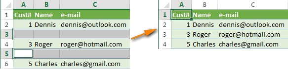 How to remove all blank rows in Excel