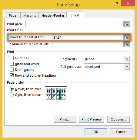 define printed pages excel for mac