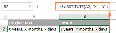 A case-sensitive Excel SUBSTITUTE formula