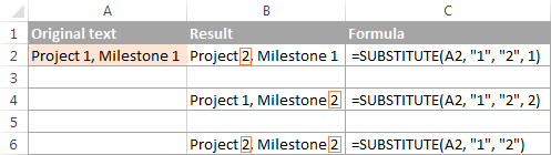 Excel SUBSTITUTE function