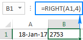 The Excel RIGHT function cannot be used on dates.
