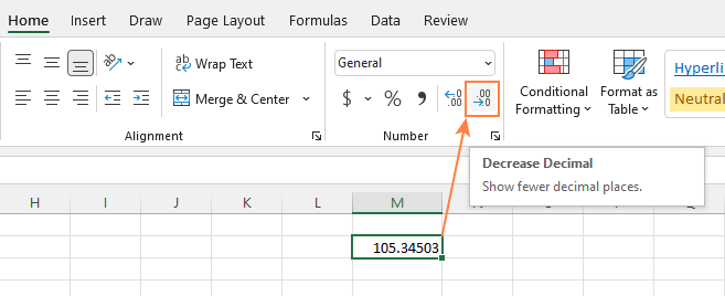 Change the number of displayed decimal places.